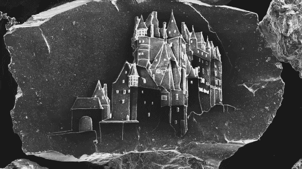 Microscopic sandcastle etching